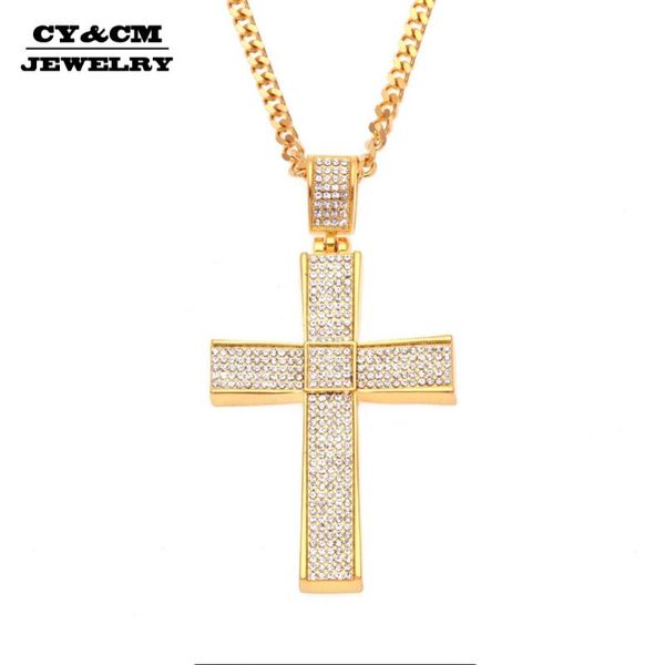 pendant necklaces cy&cm iced out thick gold silver plated rock religious cross crucfix necklace men hip hop punk crystal rapper jewelry
pendant necklaces cy&cm iced out thick gold silver plated rock religious cross crucfix necklace men hip hop punk crystal rapper jewelry