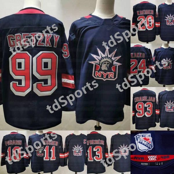 11 mark messier 99 wayne gretzky new york rangers 2021 reverse retro alexis lafreniere kaapo kakk artemi panarin kreider skjei jersey, Black;red
11 mark messier 99 wayne gretzky new york rangers 2021 reverse retro alexis lafreniere kaapo kakk artemi panarin kreider skjei jersey, Black;red