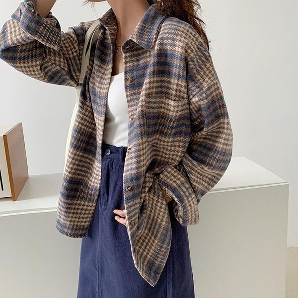 women's flannel blouses 2020 spring autumn plaid loose shirt blouses female long sleeve casual shirt blusas mujer, White
women's flannel blouses 2020 spring autumn plaid loose shirt blouses female long sleeve casual shirt blusas mujer, White