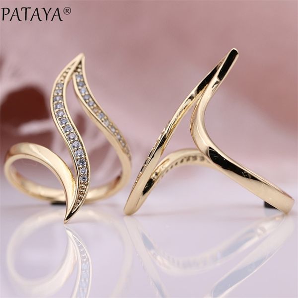 pataya new fine hyperbole curve women rings white round micro wax inlay natural zircon 585 rose gold fashion jewelry unique ring 201218, Silver
pataya new fine hyperbole curve women rings white round micro wax inlay natural zircon 585 rose gold fashion jewelry unique ring 201218, Silver