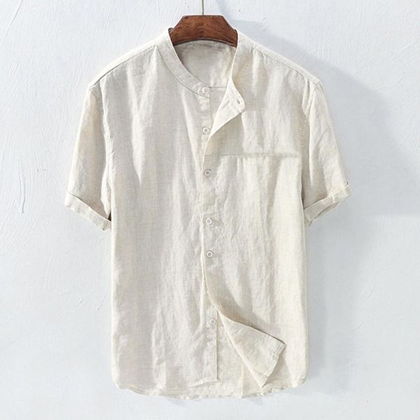 summer men casual shirt men's baggy cotton solid color short sleeve retro shirts blouse stand blouse top, White;black
summer men casual shirt men's baggy cotton solid color short sleeve retro shirts blouse stand blouse top, White;black