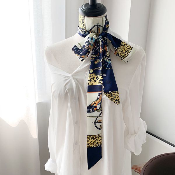 slender long silk scarf women's scarf butterfly satin belt hair band waistband dot stripe printing ribbon multi purpose scarves, Blue;gray
slender long silk scarf women's scarf butterfly satin belt hair band waistband dot stripe printing ribbon multi purpose scarves, Blue;gray