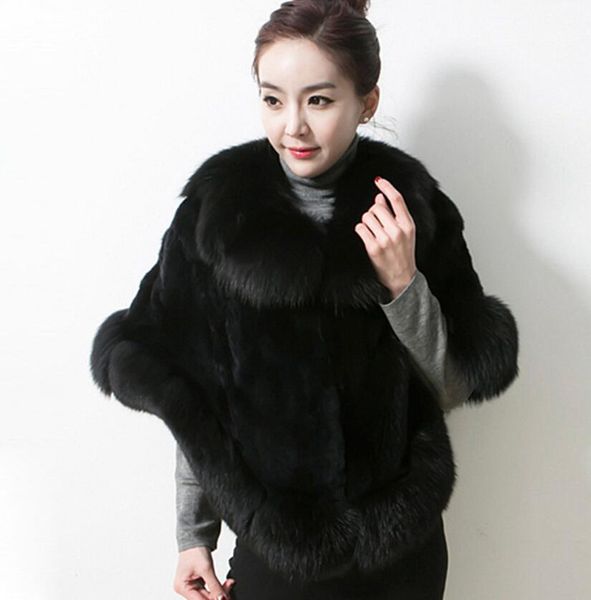 2020 european and american autumn and winter new fox fur collar faux fur coat mink fur shawl cape women, Black;white
2020 european and american autumn and winter new fox fur collar faux fur coat mink fur shawl cape women, Black;white