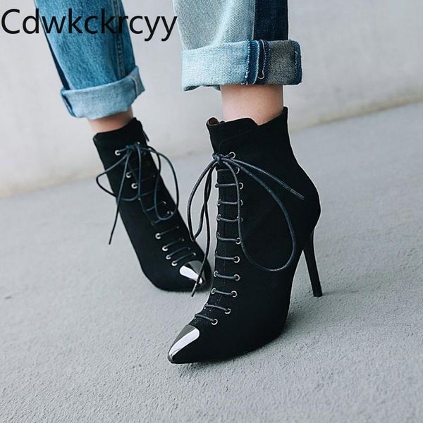 winter the new fashion pointed fine heel boots lace up personality plus cashmere keep warm high heel women boots 34-39, Black
winter the new fashion pointed fine heel boots lace up personality plus cashmere keep warm high heel women boots 34-39, Black