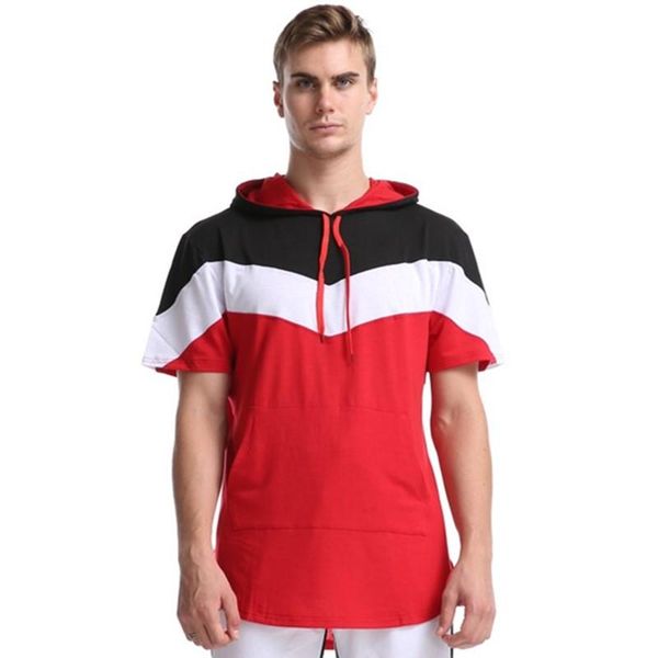 2021 foreign trade autumn and winter new summer short-sleeved men's stitching three-color casual hooded men's, Black
2021 foreign trade autumn and winter new summer short-sleeved men's stitching three-color casual hooded men's, Black