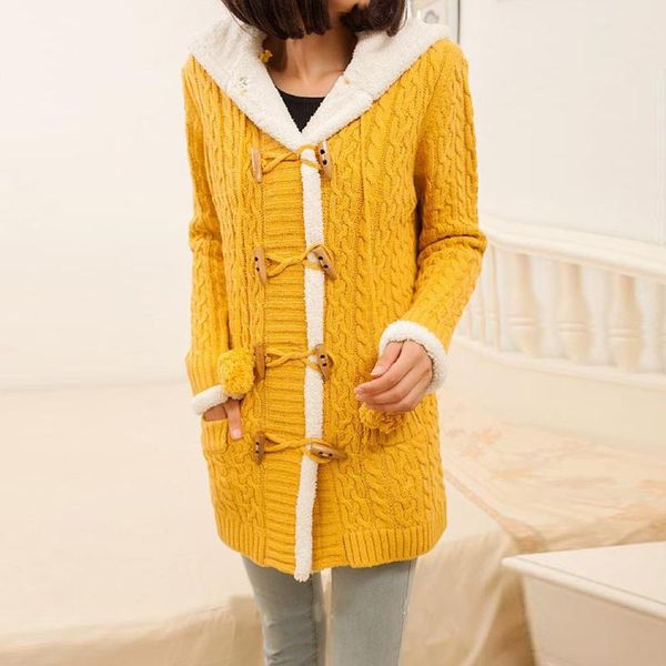 thick warm fur cardigan women 2020 fall winter hooded oversized plus size button knitted coats loose long overcoats knitwear#3, Black
thick warm fur cardigan women 2020 fall winter hooded oversized plus size button knitted coats loose long overcoats knitwear#3, Black