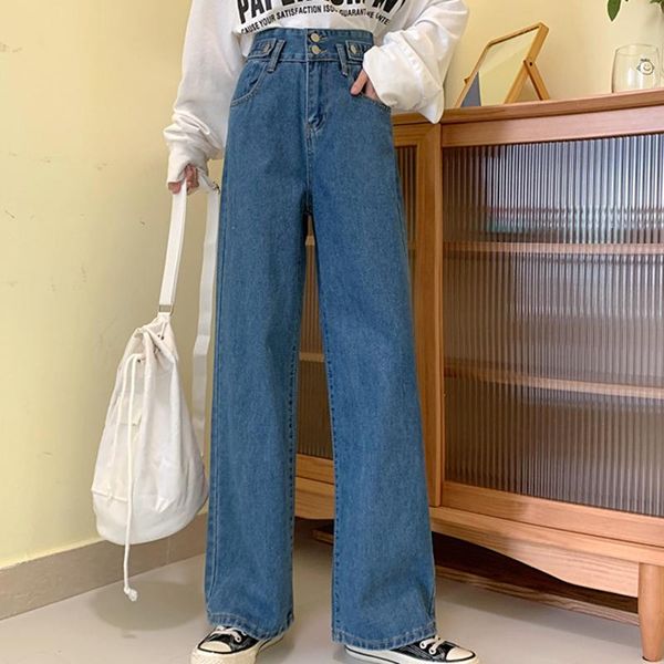 2021 autumn concise women blue denim pants high high waisted jeans loose straight wide leg jeans trousers ladies simple casual
2021 autumn concise women blue denim pants high high waisted jeans loose straight wide leg jeans trousers ladies simple casual