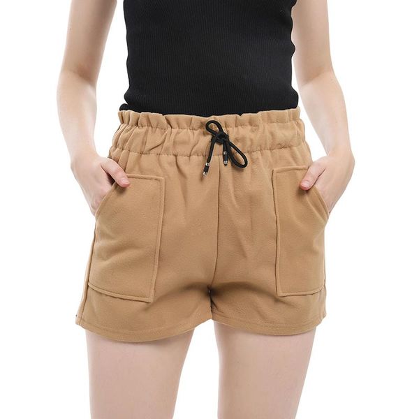 women shorts autumn and winter high waist shorts solid casual loose thick warm elastic waist straight booty pockets, White;black
women shorts autumn and winter high waist shorts solid casual loose thick warm elastic waist straight booty pockets, White;black