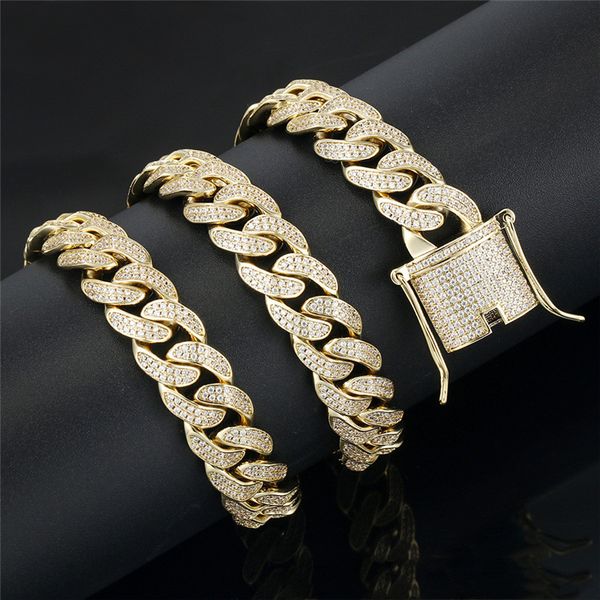 12mm 18-22inch mens necklaces gold plated cz ice out cuban chain necklace hip hop punk street jewelry for men gift, Silver
12mm 18-22inch mens necklaces gold plated cz ice out cuban chain necklace hip hop punk street jewelry for men gift, Silver