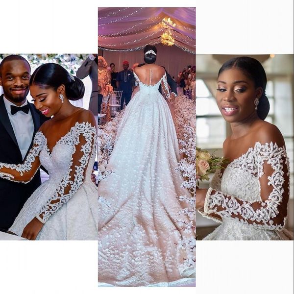 2021 new luxury ball gown wedding dresses crystal beadings off shoulder lace flowers tulle plus size chapel train formal bridal gowns, White
2021 new luxury ball gown wedding dresses crystal beadings off shoulder lace flowers tulle plus size chapel train formal bridal gowns, White