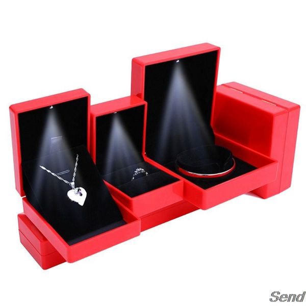 led lighted ring necklace storage boxes engagement wedding gift case pendant box t4md, Pink;blue
led lighted ring necklace storage boxes engagement wedding gift case pendant box t4md, Pink;blue