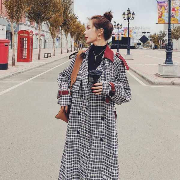 2020 winter long black plaid jacket casual fashion single-breasted women coat bandage wool blend feminino jackets
2020 winter long black plaid jacket casual fashion single-breasted women coat bandage wool blend feminino jackets