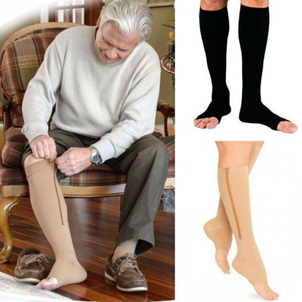fitness zipper compression socks zip circulation pressure leg support knee sox open toe sports sock reduce pain compression sock, Black
fitness zipper compression socks zip circulation pressure leg support knee sox open toe sports sock reduce pain compression sock, Black