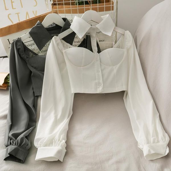 2021 autumn long sleeve halter hollow out slash neck backless blouse women streetwear mk097 drop shipping, White
2021 autumn long sleeve halter hollow out slash neck backless blouse women streetwear mk097 drop shipping, White