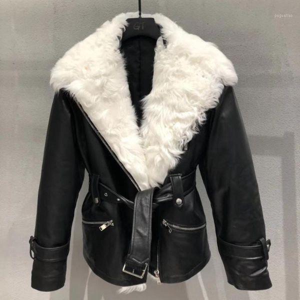 genuine leather jacket women motorcycle real sheepskin leather coat with natural sheep fur collar 2020 new fashion female overco1, Black
genuine leather jacket women motorcycle real sheepskin leather coat with natural sheep fur collar 2020 new fashion female overco1, Black