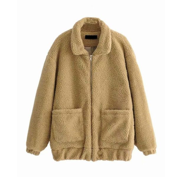 women's fur & faux womens casual khaki coat ladies zipper outwear jacket loose lamb wool street style overcoat autumn winter, Black
women's fur & faux womens casual khaki coat ladies zipper outwear jacket loose lamb wool street style overcoat autumn winter, Black