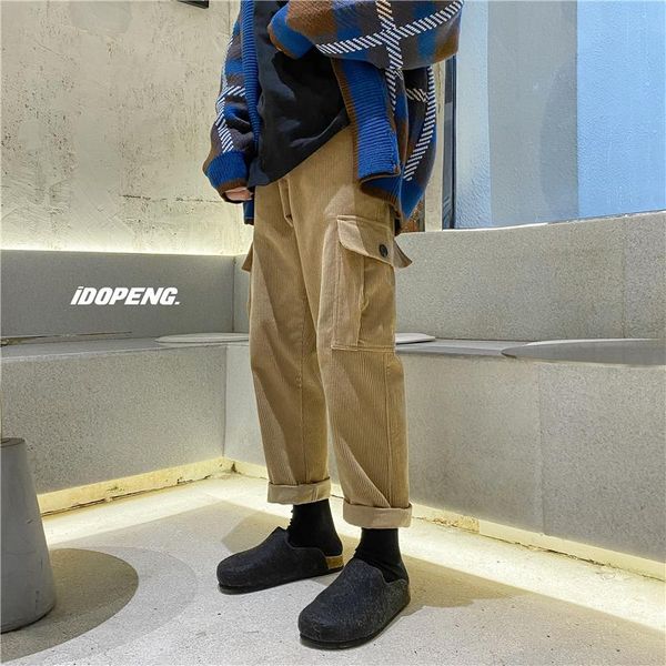men's pants 2021 thickened corduroy fabric cargo casual streetwear pocket fashion haren solid color trousers size m-2xl, Black
men's pants 2021 thickened corduroy fabric cargo casual streetwear pocket fashion haren solid color trousers size m-2xl, Black