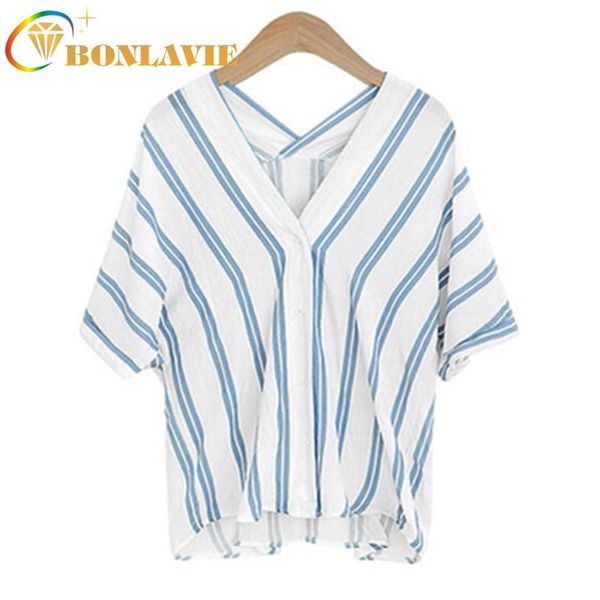 summer clothes women blouses bat sleeve short sleeve loose type with botton double v-neck front and back cotton shirts, White
summer clothes women blouses bat sleeve short sleeve loose type with botton double v-neck front and back cotton shirts, White