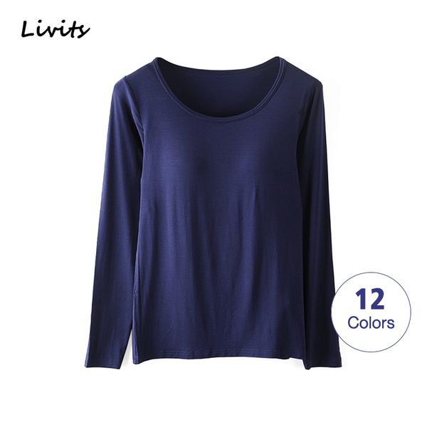 women t-shirts buili-in bra padded stretchable modal tshirts long sleeve plain casual korean spring autumn sa0067 201125, White
women t-shirts buili-in bra padded stretchable modal tshirts long sleeve plain casual korean spring autumn sa0067 201125, White