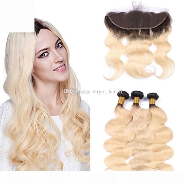 #1b 613 peruvian body wave ombre 13x4 lace frontal closure with bundles 4pcs lot #1b blonde ombre virgin human hair weaves with frontal, Black;brown
#1b 613 peruvian body wave ombre 13x4 lace frontal closure with bundles 4pcs lot #1b blonde ombre virgin human hair weaves with frontal, Black;brown