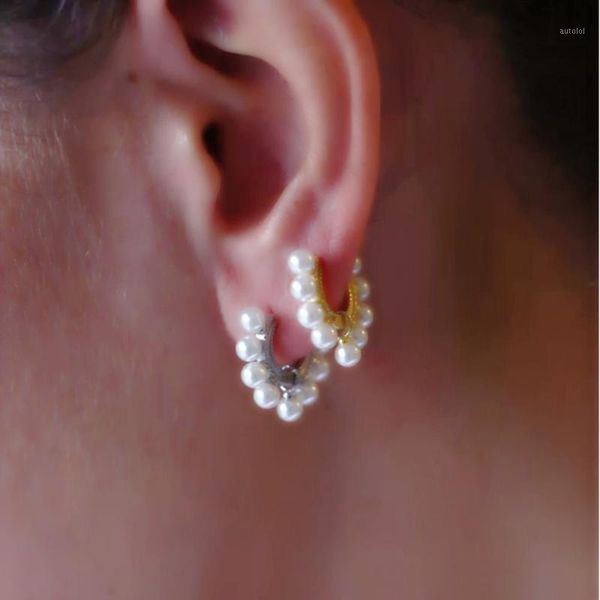925 sterling silver circle white pearl round hoop earrings fairy temperament women wedding party accessories ear jewelry1, Golden;silver
925 sterling silver circle white pearl round hoop earrings fairy temperament women wedding party accessories ear jewelry1, Golden;silver