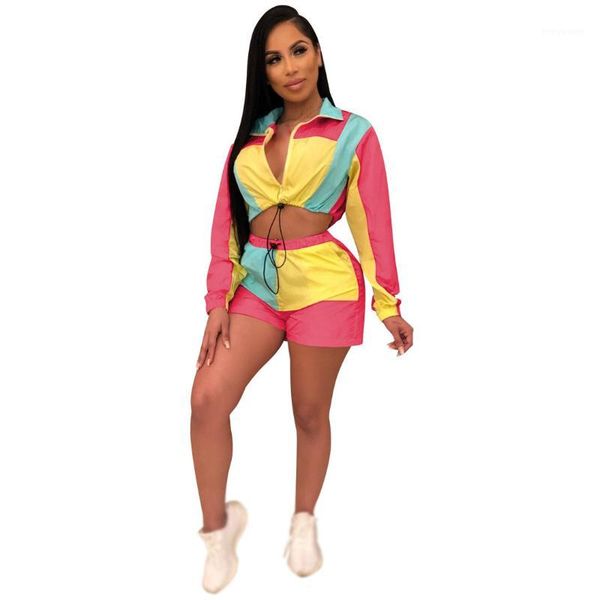 summer women crop two piece set zipper patchwork club sets long sleeve shorts set1, White
summer women crop two piece set zipper patchwork club sets long sleeve shorts set1, White