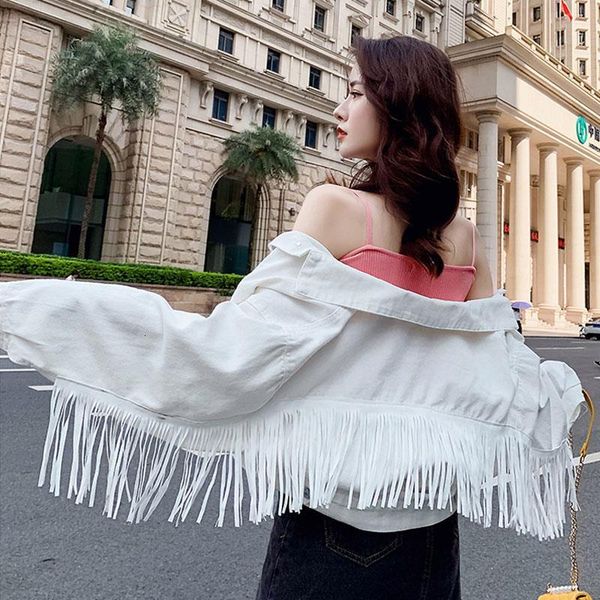 women denim tassel jackets short fashion female casual long sleeve button outwear coats white jean jacket woman bomber, Black;brown
women denim tassel jackets short fashion female casual long sleeve button outwear coats white jean jacket woman bomber, Black;brown