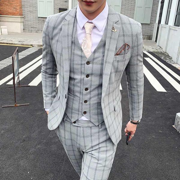 elegant black gray plaid suit man 2019 new autumn slim fit mens wedding suits costume 3 piece homme formal suits for men q1761, White;black
elegant black gray plaid suit man 2019 new autumn slim fit mens wedding suits costume 3 piece homme formal suits for men q1761, White;black