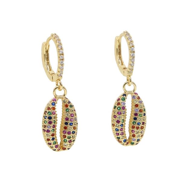2020 summer new arrived jewelry gold filled micro pave rainbow cubic zirconia sea shell dangle charm earring, Silver
2020 summer new arrived jewelry gold filled micro pave rainbow cubic zirconia sea shell dangle charm earring, Silver