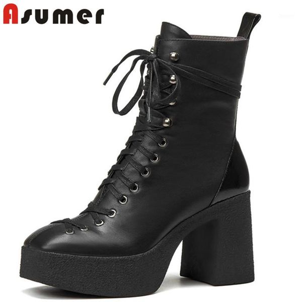 asumer 2020 autumn winter ankle boots women genuine leather shoes square toe high heel platform boots ladies black1, Black
asumer 2020 autumn winter ankle boots women genuine leather shoes square toe high heel platform boots ladies black1, Black