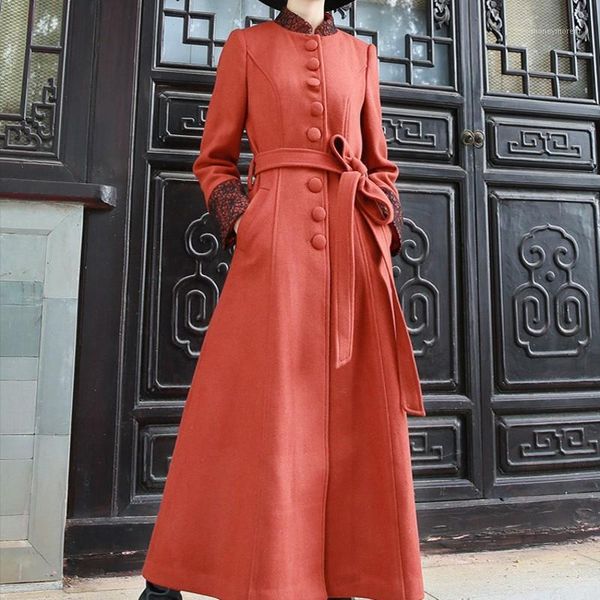 vintage lace design stand collar womens wool coat belts slim fit winter dust coat single breasted overcoat female wool blends1, Black
vintage lace design stand collar womens wool coat belts slim fit winter dust coat single breasted overcoat female wool blends1, Black