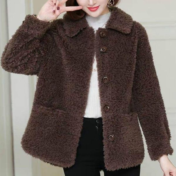 women's fur & faux women 2021 winter natural short coat female genuine granular sheep jacket lady real casual shearing outerwear c90, Black
women's fur & faux women 2021 winter natural short coat female genuine granular sheep jacket lady real casual shearing outerwear c90, Black