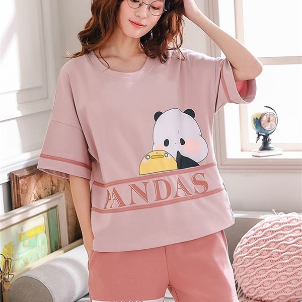 pajamas women cartoon print pajamas short sleeve shorts 2 piece pajamas large size summer casual home clothing pijama mujer 210203, Black;red
pajamas women cartoon print pajamas short sleeve shorts 2 piece pajamas large size summer casual home clothing pijama mujer 210203, Black;red