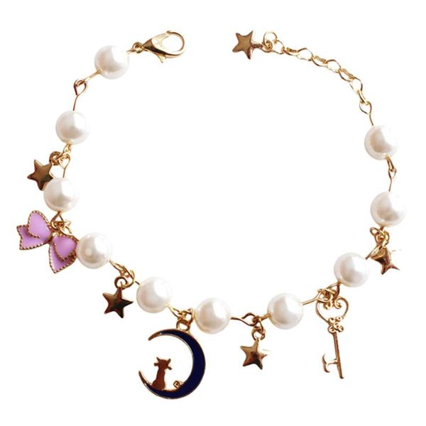 charm bracelets romantic cute bracelet pendant moon 2021 pink bow sailor accessories blue girl jewelry sweet, Golden;silver
charm bracelets romantic cute bracelet pendant moon 2021 pink bow sailor accessories blue girl jewelry sweet, Golden;silver