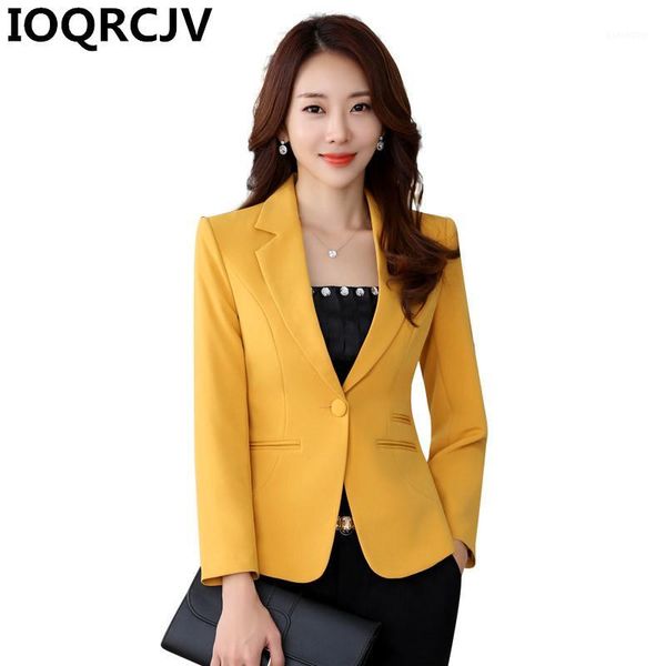 2019 women's blazer yellow long sleeve blazers notched collar one button coat slim office lady jacket female suit blazer 6551, White;black
2019 women's blazer yellow long sleeve blazers notched collar one button coat slim office lady jacket female suit blazer 6551, White;black