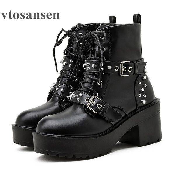 new shoenew autumn women fashion boots round toe thick platform black booties rivets short ankle boots trend style british
new shoenew autumn women fashion boots round toe thick platform black booties rivets short ankle boots trend style british