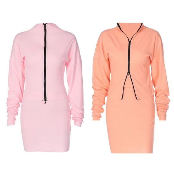 ribbed knitted zipper fashion women matching sets long sleeve bodycon autumn and skirts 2 piece outfits, Gray
ribbed knitted zipper fashion women matching sets long sleeve bodycon autumn and skirts 2 piece outfits, Gray