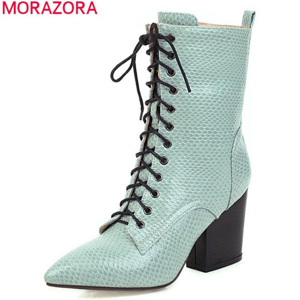 boots morazora 2021 large size 34-43 winter women fashion lace up high heels thick solid color ankle, Black
boots morazora 2021 large size 34-43 winter women fashion lace up high heels thick solid color ankle, Black