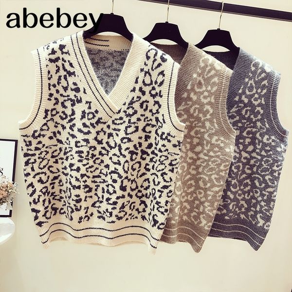 leopard print sweater vest women v neck knitted vest autumn fall basic sleeveless jacquard pullovers fashion sueter mujer y201128, White;black
leopard print sweater vest women v neck knitted vest autumn fall basic sleeveless jacquard pullovers fashion sueter mujer y201128, White;black