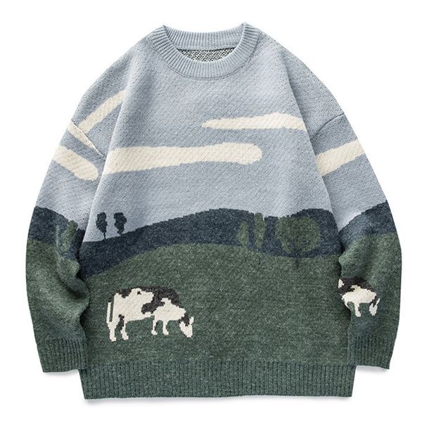 new 2021 men cow vintage winter pullover o-neck korean knitted sweater women casual harajuku couple knit streetwear oversize 3wan, White;black
new 2021 men cow vintage winter pullover o-neck korean knitted sweater women casual harajuku couple knit streetwear oversize 3wan, White;black