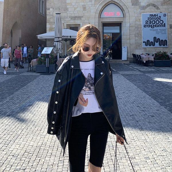 women's leather & faux 2021 winter casual jackets slim turn-down collar motor biker coat women long sleeve jacket female solid y455, Black
women's leather & faux 2021 winter casual jackets slim turn-down collar motor biker coat women long sleeve jacket female solid y455, Black