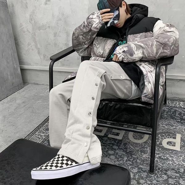men's pants double side button jogger sweatpants men elastic wasit streetwear loose casual hip hop trousers wide leg harajuku cargo pan, Black
men's pants double side button jogger sweatpants men elastic wasit streetwear loose casual hip hop trousers wide leg harajuku cargo pan, Black