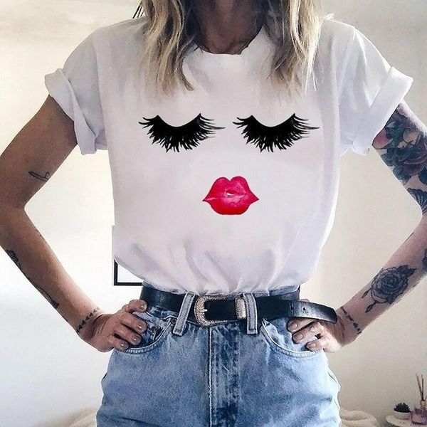 womens t shirt face makeup print girl ladies t shirt harajuku aesthetic casual t shirt femme graphics trendy retro, White
womens t shirt face makeup print girl ladies t shirt harajuku aesthetic casual t shirt femme graphics trendy retro, White