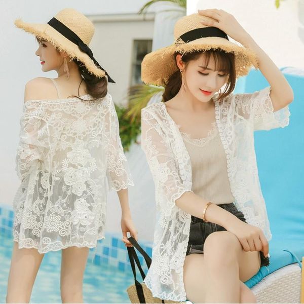 korean lace hollow cardigan beach holiday sunscreen cardigan hollow jacquard half sleeve sheer thin blouses1, White
korean lace hollow cardigan beach holiday sunscreen cardigan hollow jacquard half sleeve sheer thin blouses1, White