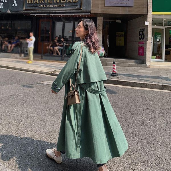 women's trench coats 2021 green orange autumn winter casual cloak long belted knee fashion women batwing windbreaker, Tan;black
women's trench coats 2021 green orange autumn winter casual cloak long belted knee fashion women batwing windbreaker, Tan;black