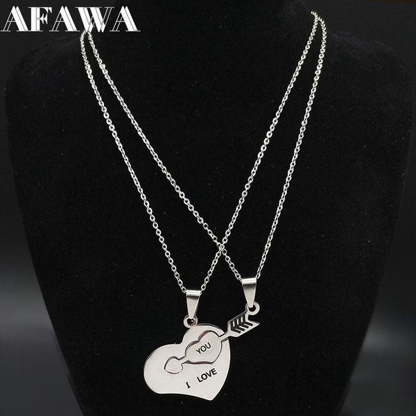 2 PCS Heart Love Stainless Steel Necklace for Couple Jewelry Silver Color Necklace Jewellery Valentine's Day Gift N754S01
2 PCS Heart Love Stainless Steel Necklace for Couple Jewelry Silver Color Necklace Jewellery Valentine's Day Gift N754S01