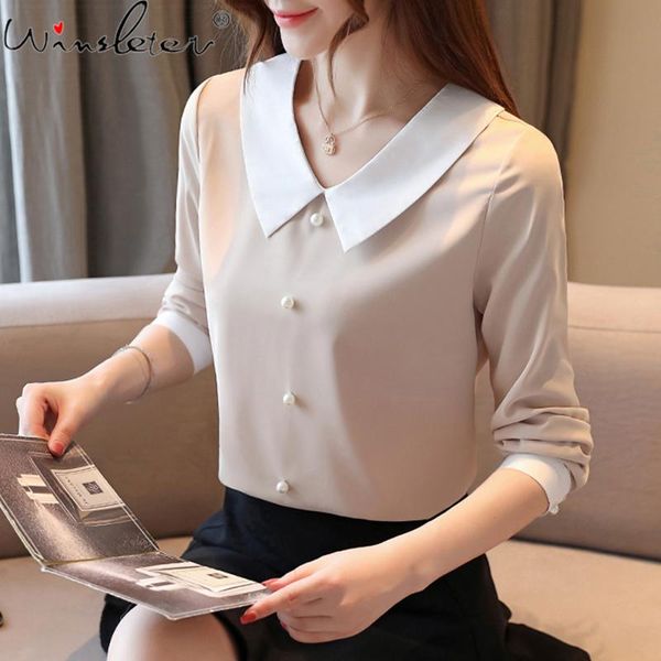 beading woman chiffon shirts 2020 autumn long sleeve peter pan collar pullovers women blouses fashion patchwork t07808k, White
beading woman chiffon shirts 2020 autumn long sleeve peter pan collar pullovers women blouses fashion patchwork t07808k, White