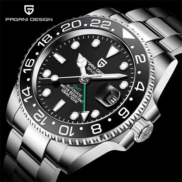 pagani design brand sapphire glass automatic reloj hombre luxury mechanical wristwatch stainless steel gmt watch men q1216, Slivery;brown
pagani design brand sapphire glass automatic reloj hombre luxury mechanical wristwatch stainless steel gmt watch men q1216, Slivery;brown