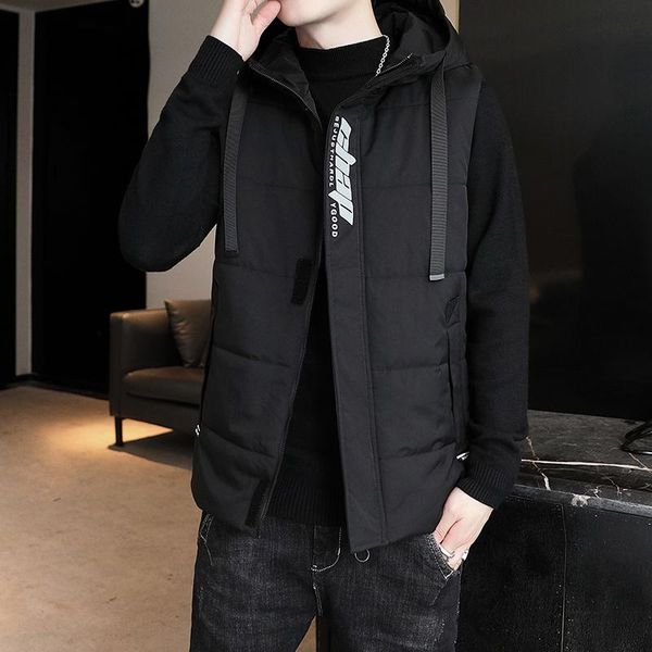 men's vests 2021 winter men'svwest down sleeveless jacket korean style trendy cotton warm vest male a19, Black;white
men's vests 2021 winter men'svwest down sleeveless jacket korean style trendy cotton warm vest male a19, Black;white