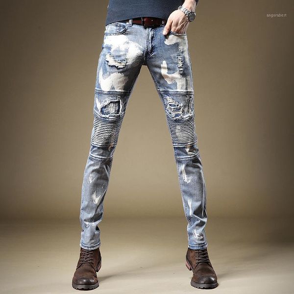 new men's male trousers trendy personality jeans slim hip-hop head punk rock skateboard graffiti printed pants1, Blue
new men's male trousers trendy personality jeans slim hip-hop head punk rock skateboard graffiti printed pants1, Blue